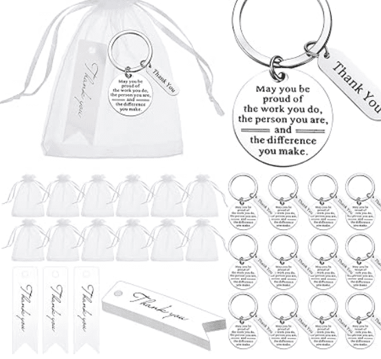 Coworkers encouraging keychains
