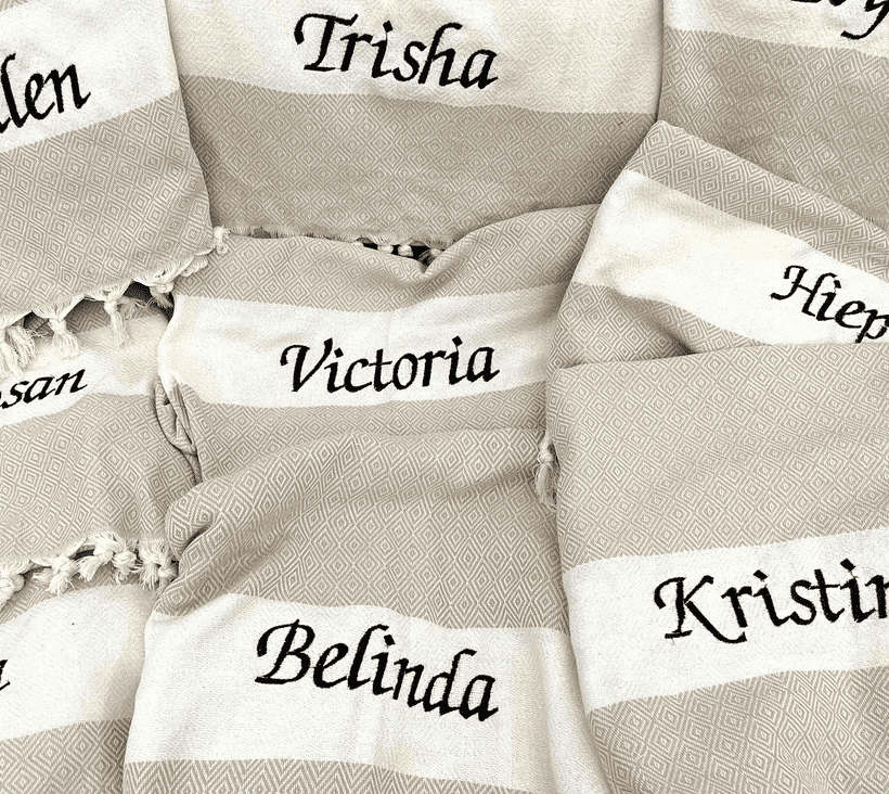 Personalized Turkish beach towel
