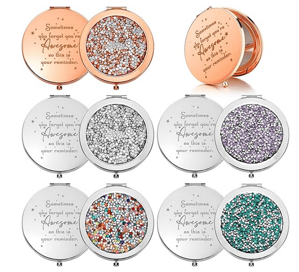 Magnifying pocket mirrors