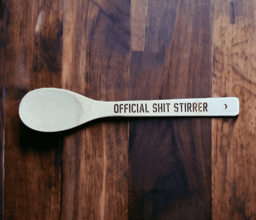 Engraved bamboo wood spoon