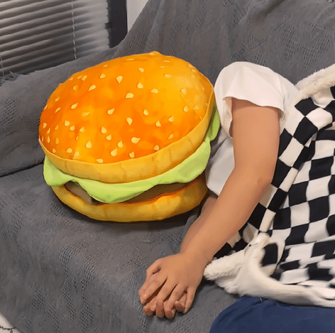 Realistic burger pillow