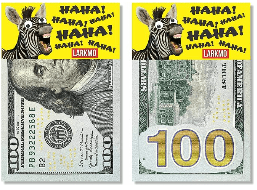 Realistic dollar bill joke