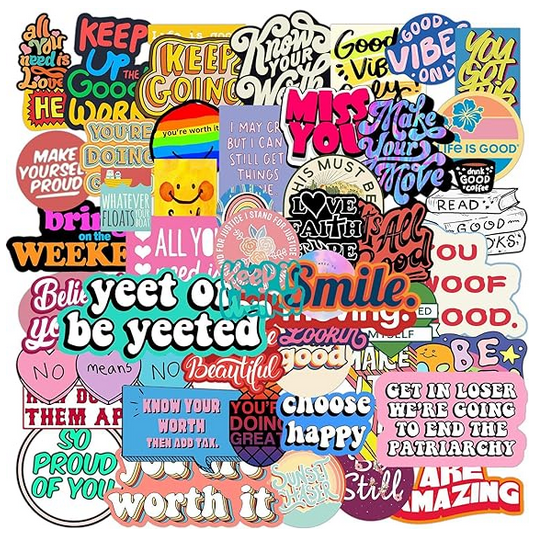 Inspirational phrase stickers